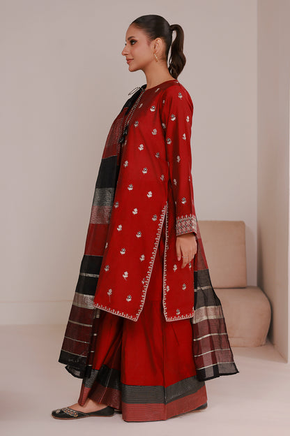 Embroidered Kurta Dupatta Trouser - 2663