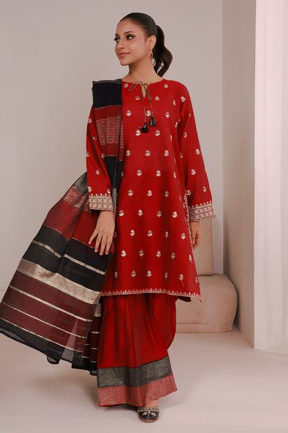 Embroidered Kurta Dupatta Trouser - 2663