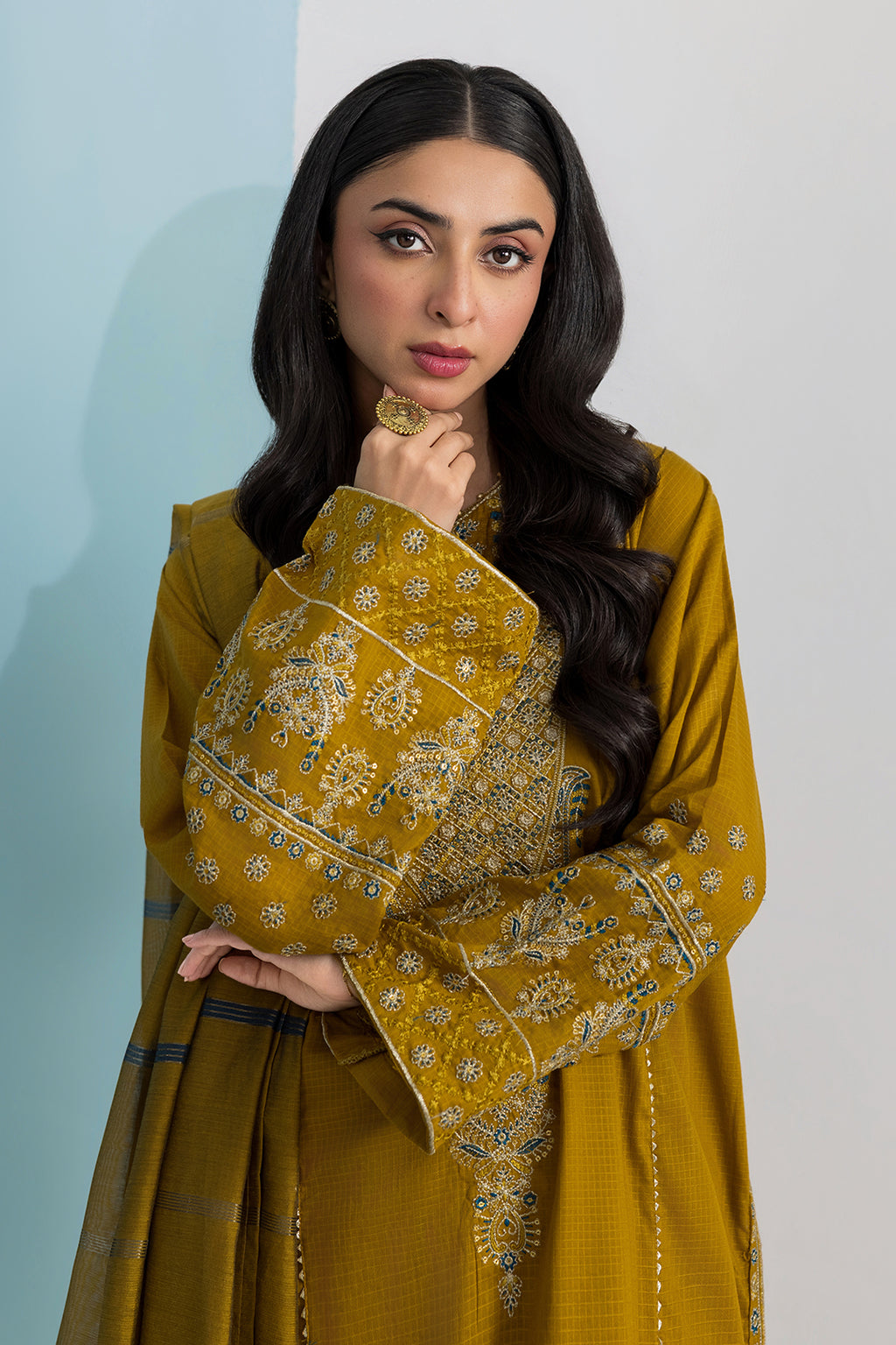 Embroidered Kurta Dupatta Trouser - 2666