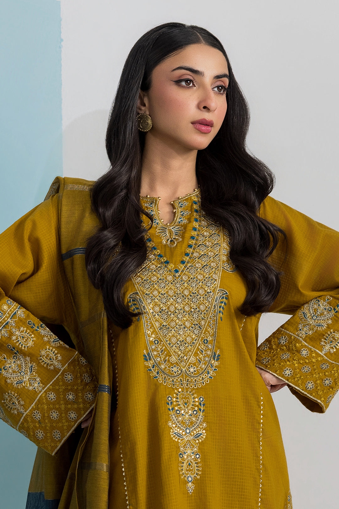 Embroidered Kurta Dupatta Trouser - 2666