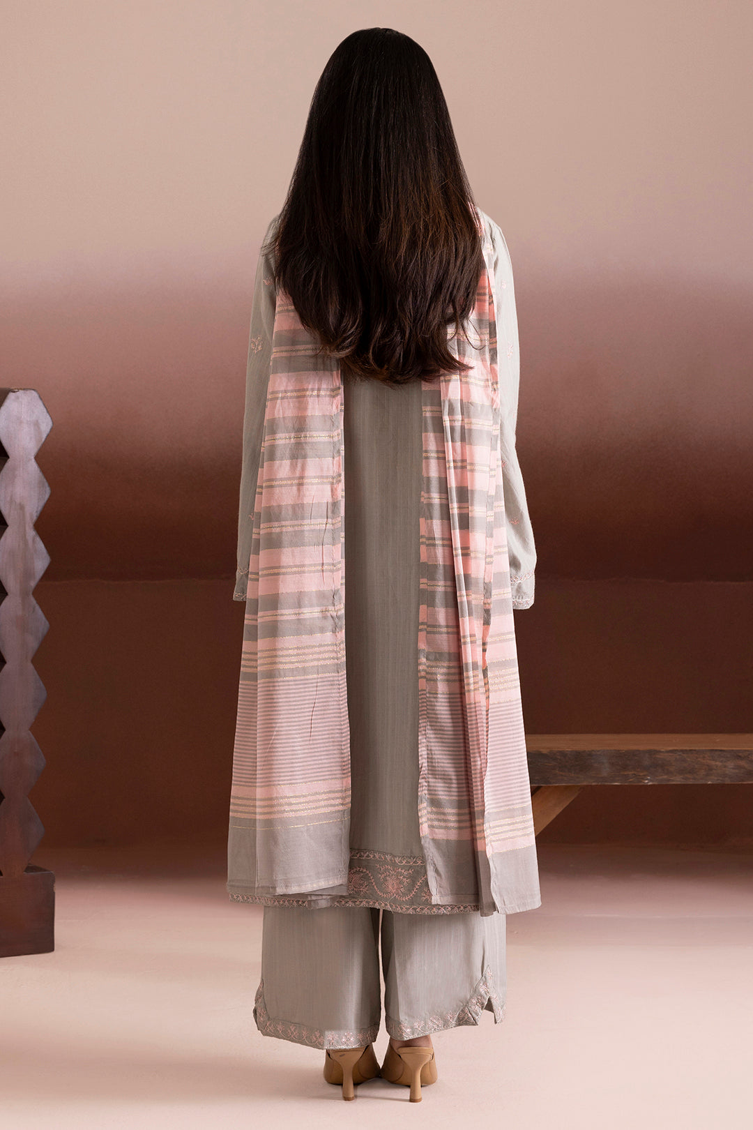 Embroidered Kurta Dupatta Trouser - 2667