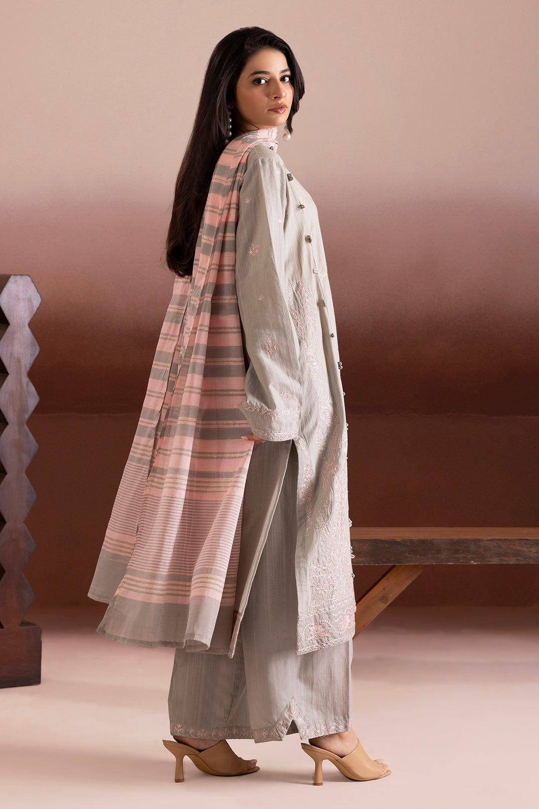 Embroidered Kurta Dupatta Trouser - 2667