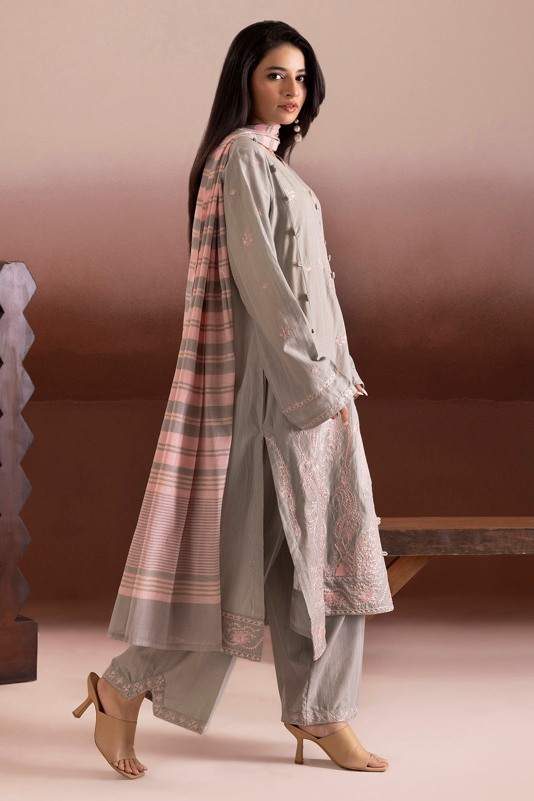 Embroidered Kurta Dupatta Trouser - 2667