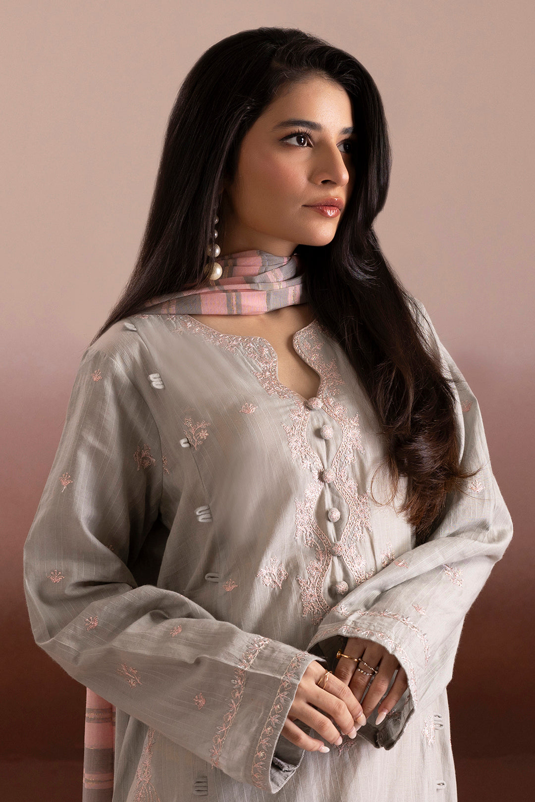 Embroidered Kurta Dupatta Trouser - 2667