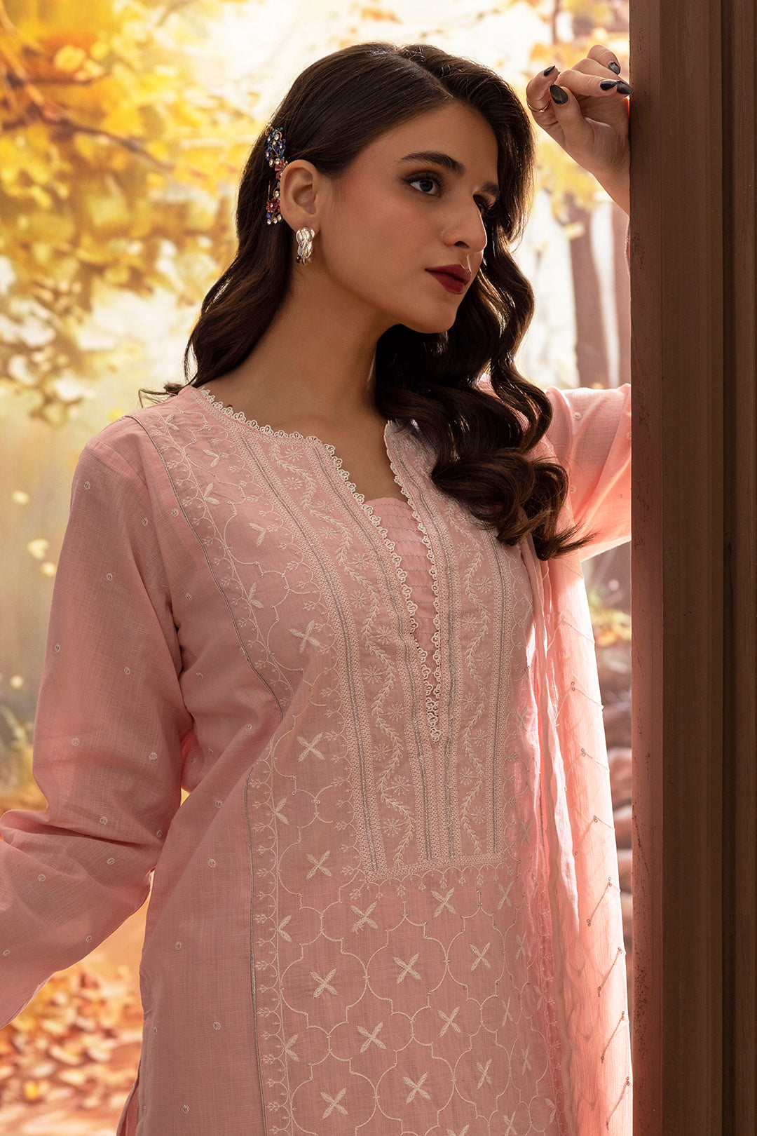 Embroidered Kurta Dupatta Trouser - 2668
