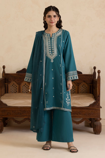Embroidered Kurta Dupatta Trouser - 2669