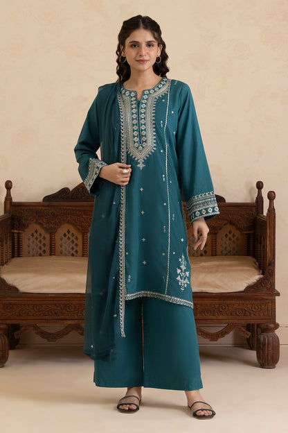 Embroidered Kurta Dupatta Trouser - 2669