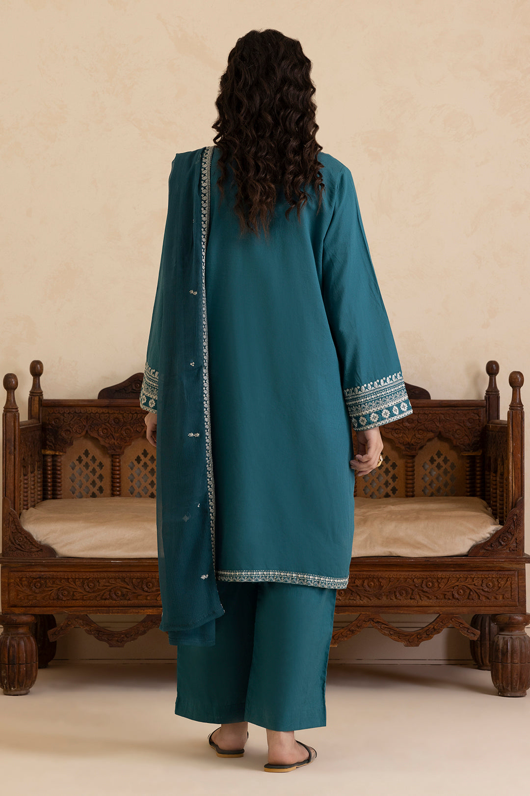 Embroidered Kurta Dupatta Trouser - 2669