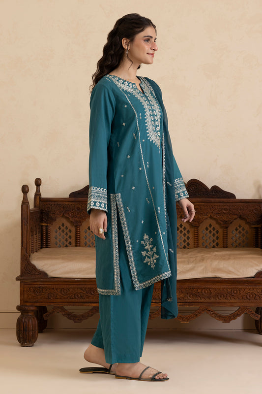 Embroidered Kurta Dupatta Trouser - 2669