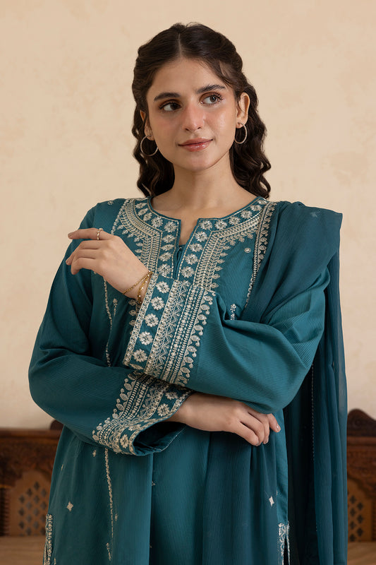 Embroidered Kurta Dupatta Trouser - 2669