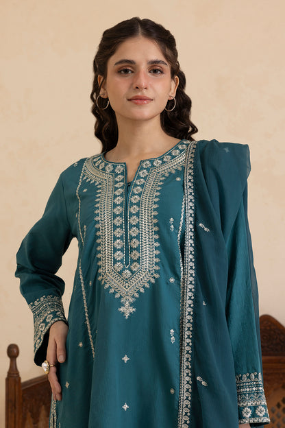 Embroidered Kurta Dupatta Trouser - 2669