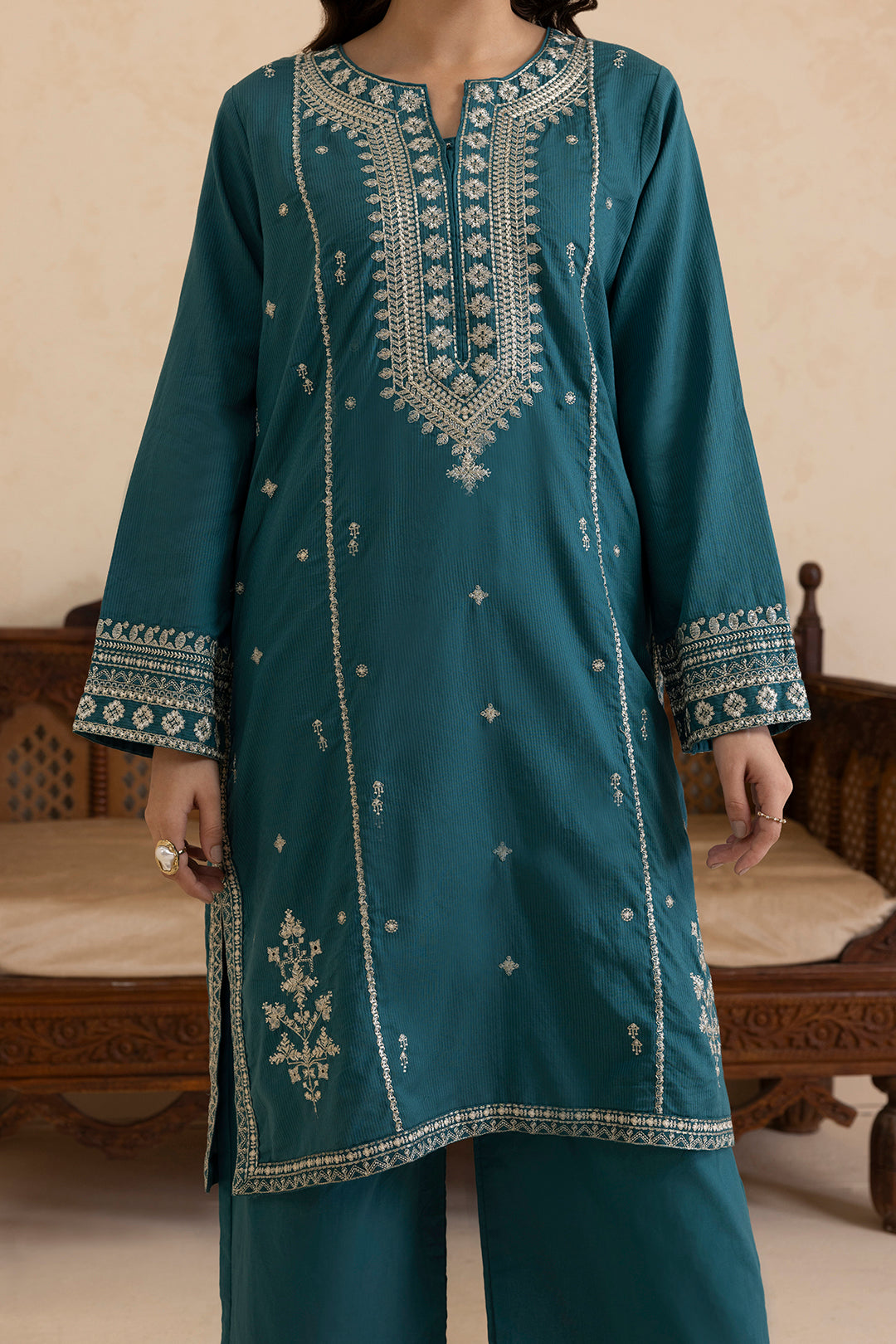 Embroidered Kurta Dupatta Trouser - 2669