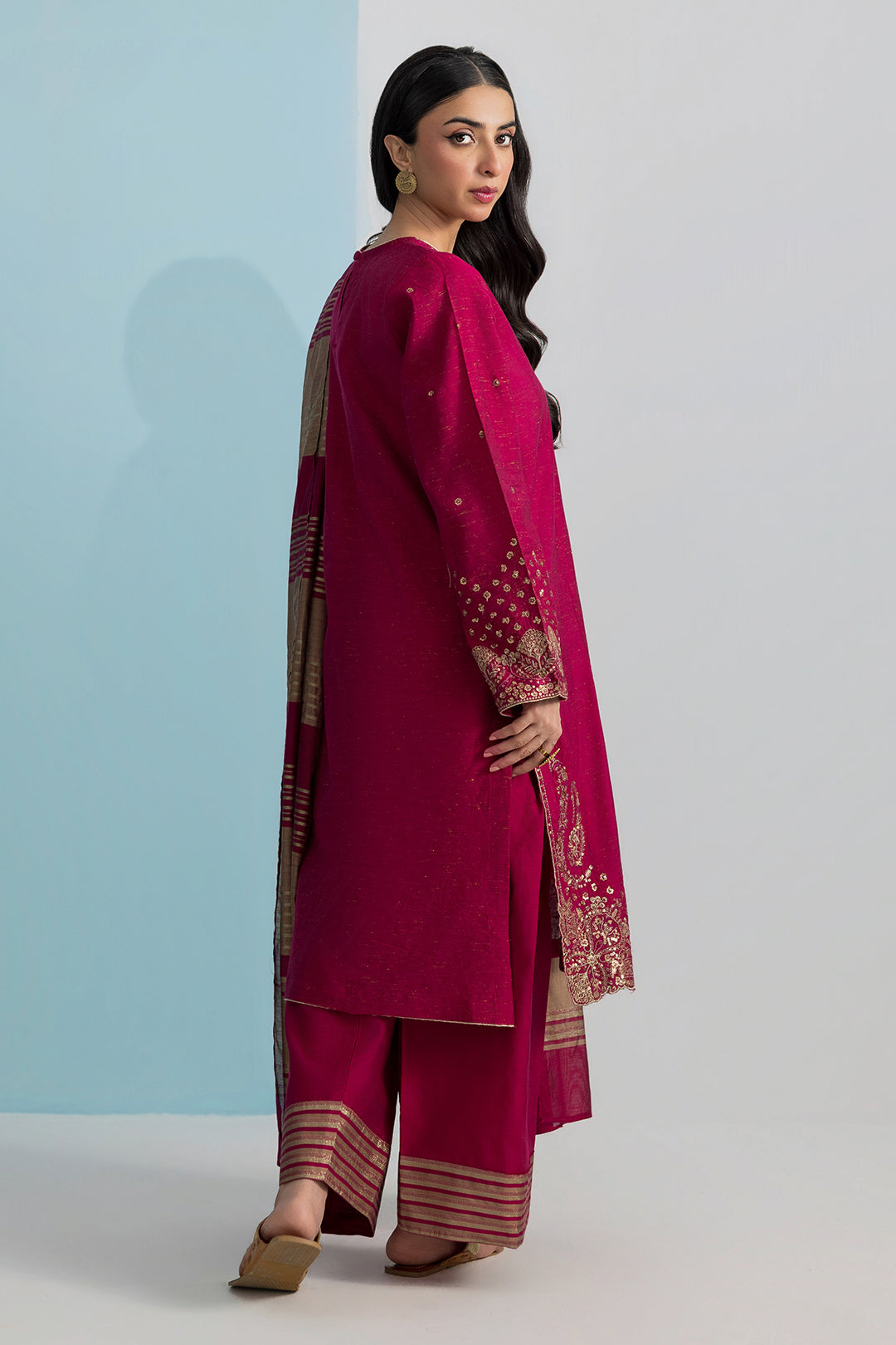 Embroidered Kurta Dupatta Trouser - 2682