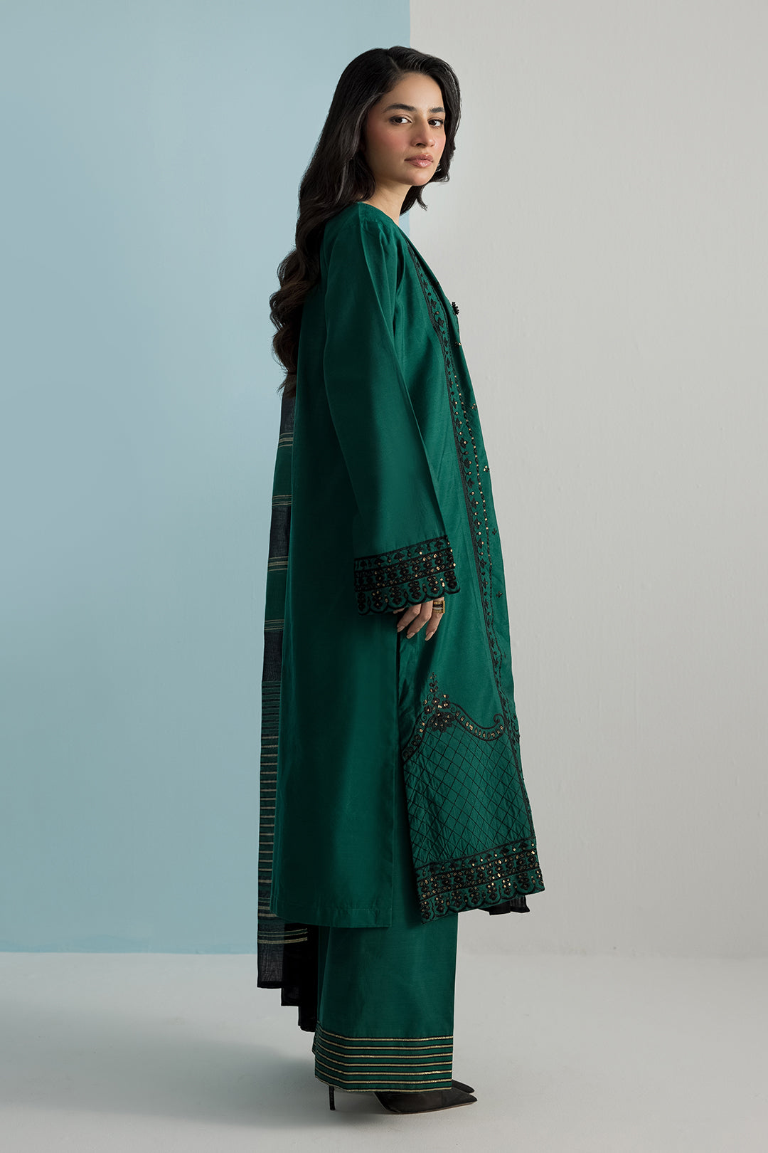 Embroidered Kurta Dupatta Trouser - 2687