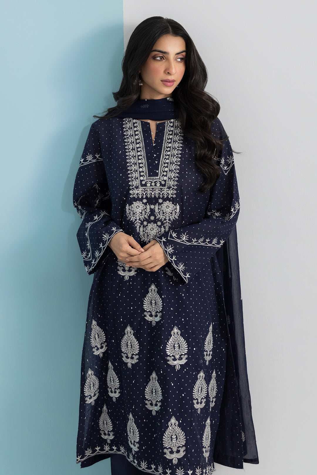 Embroidered Kurta Dupatta Trouser - 2688