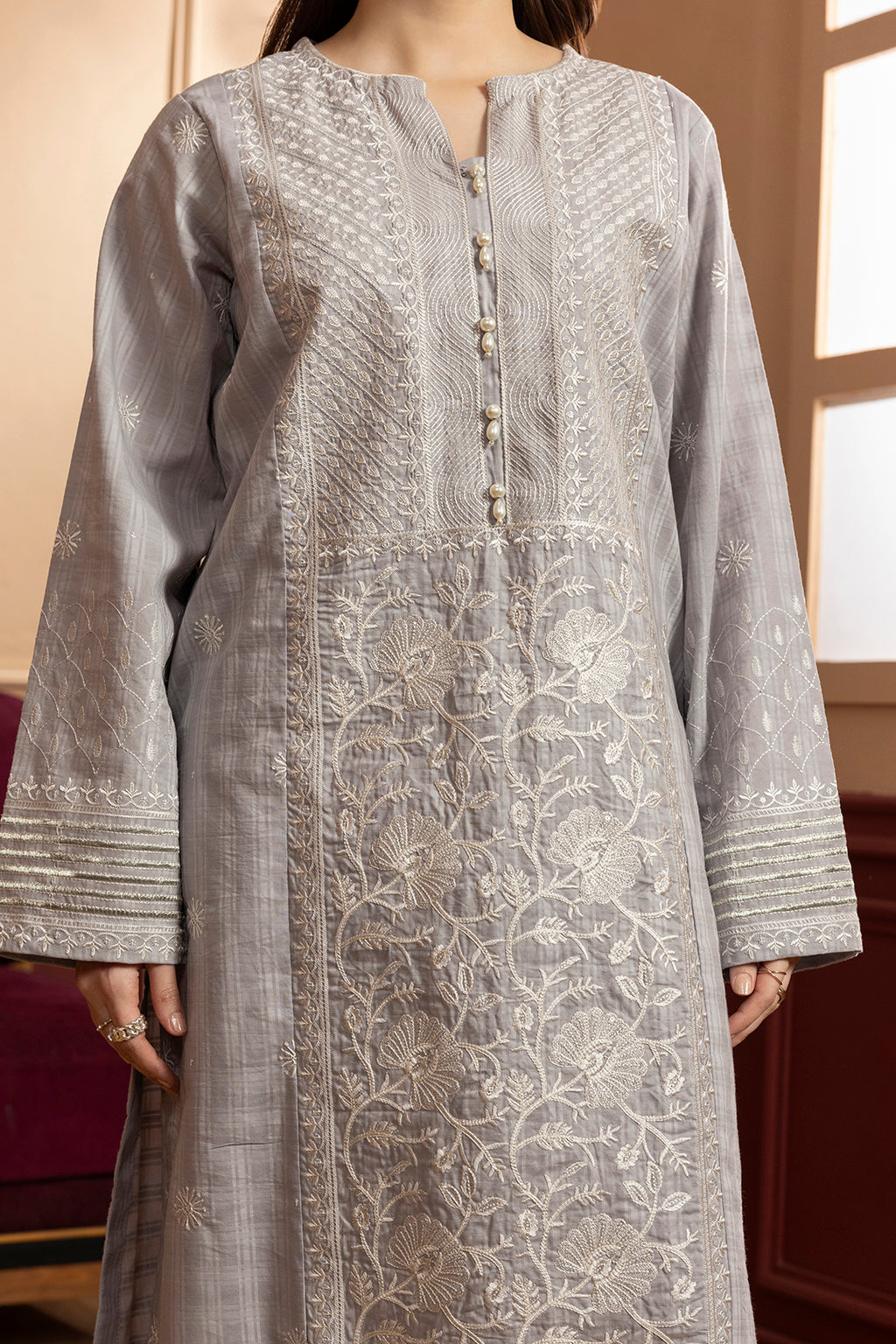 Embroidered Kurta Dupatta Trouser - 2689