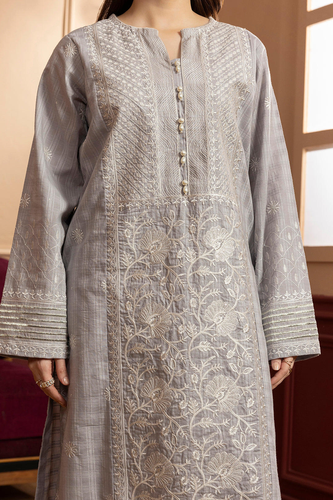 Embroidered Kurta Dupatta Trouser - 2689