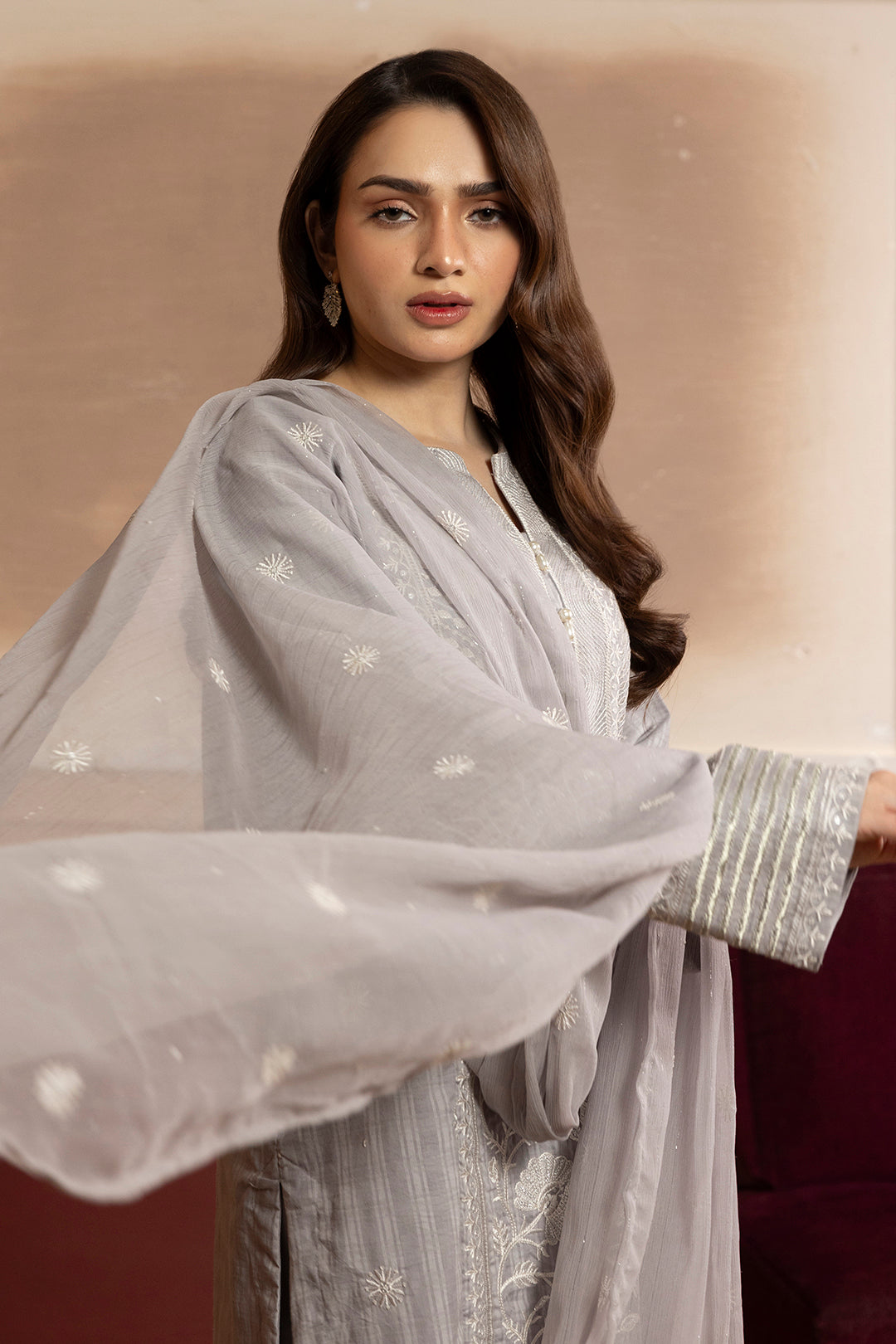 Embroidered Kurta Dupatta Trouser - 2689