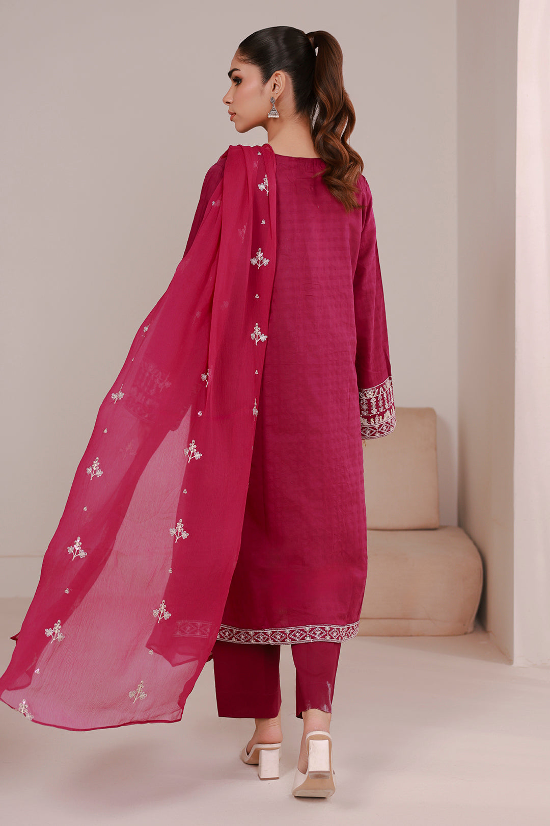 Embroidered Kurta Dupatta Trouser - 2690