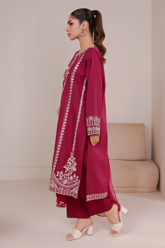 Embroidered Kurta Dupatta Trouser - 2690