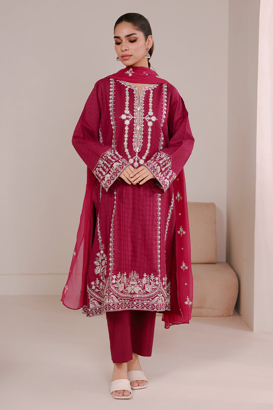 Embroidered Kurta Dupatta Trouser - 2690