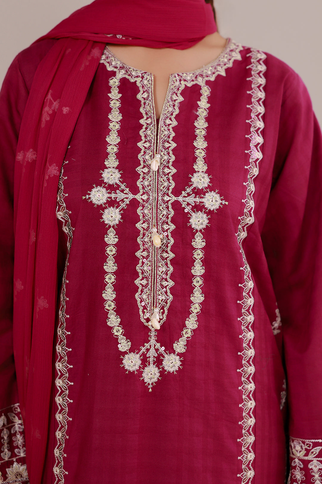 Embroidered Kurta Dupatta Trouser - 2690