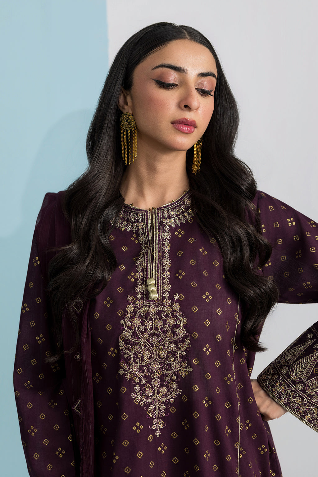 Embroidered Kurta Dupatta Trouser - 2691