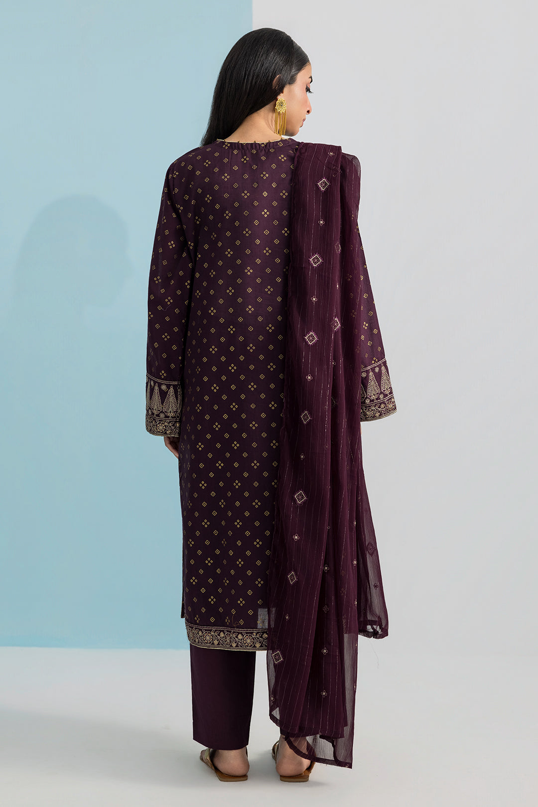 Embroidered Kurta Dupatta Trouser - 2691