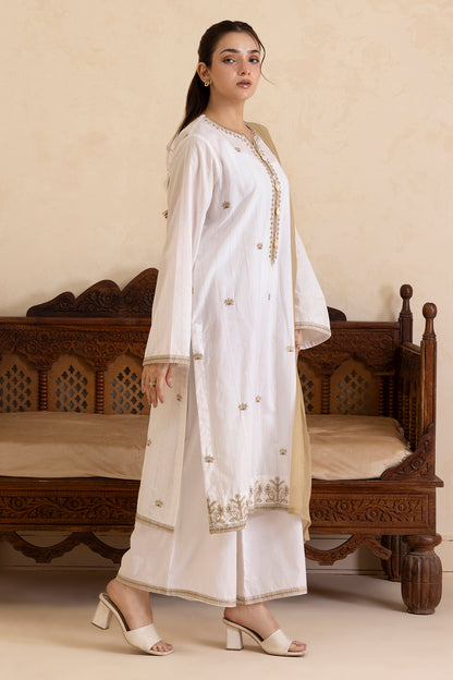 Embroidered Kurta Dupatta Trouser - 2835