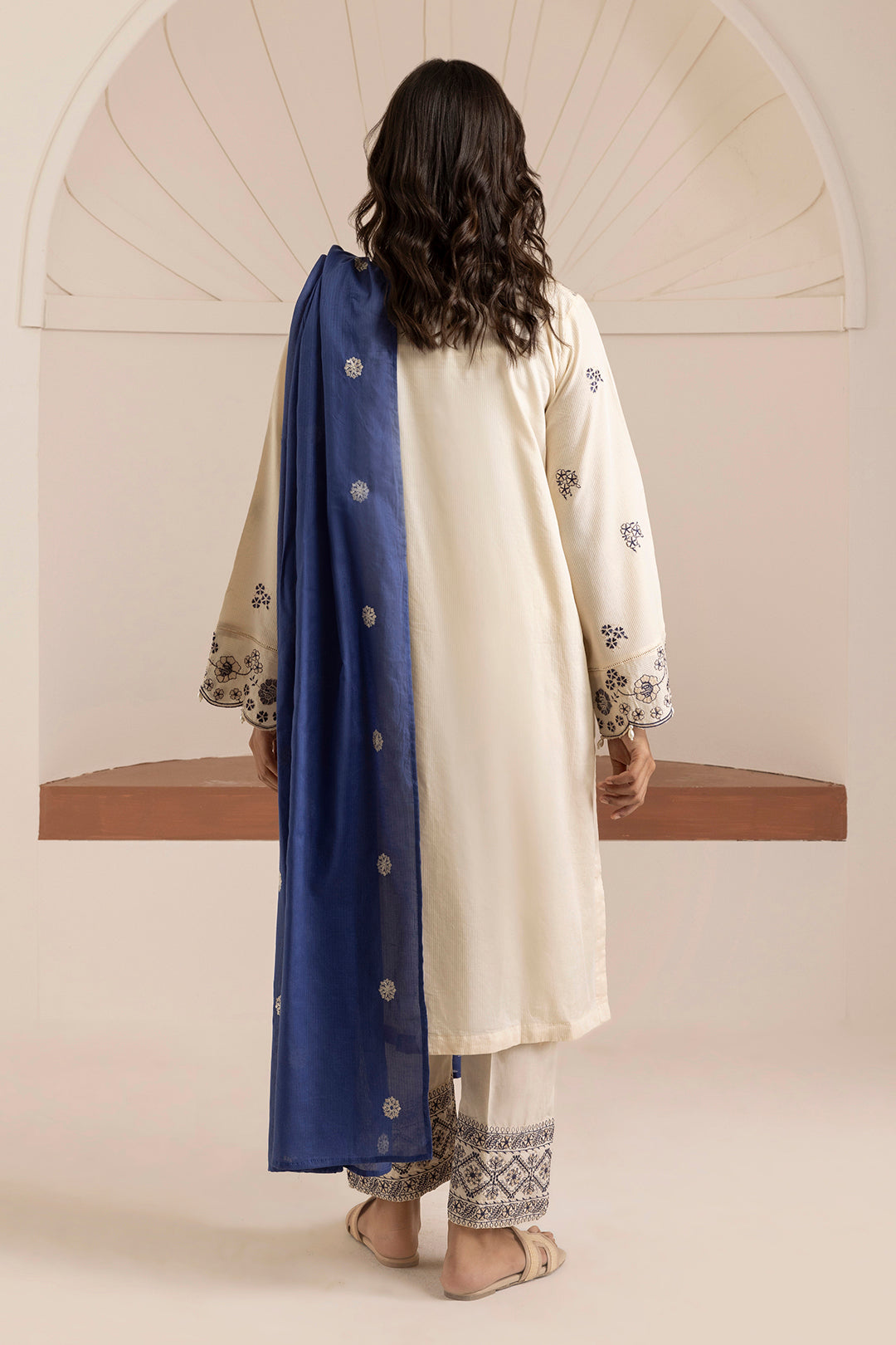 Embroidered Kurta Dupatta Trouser - 2836