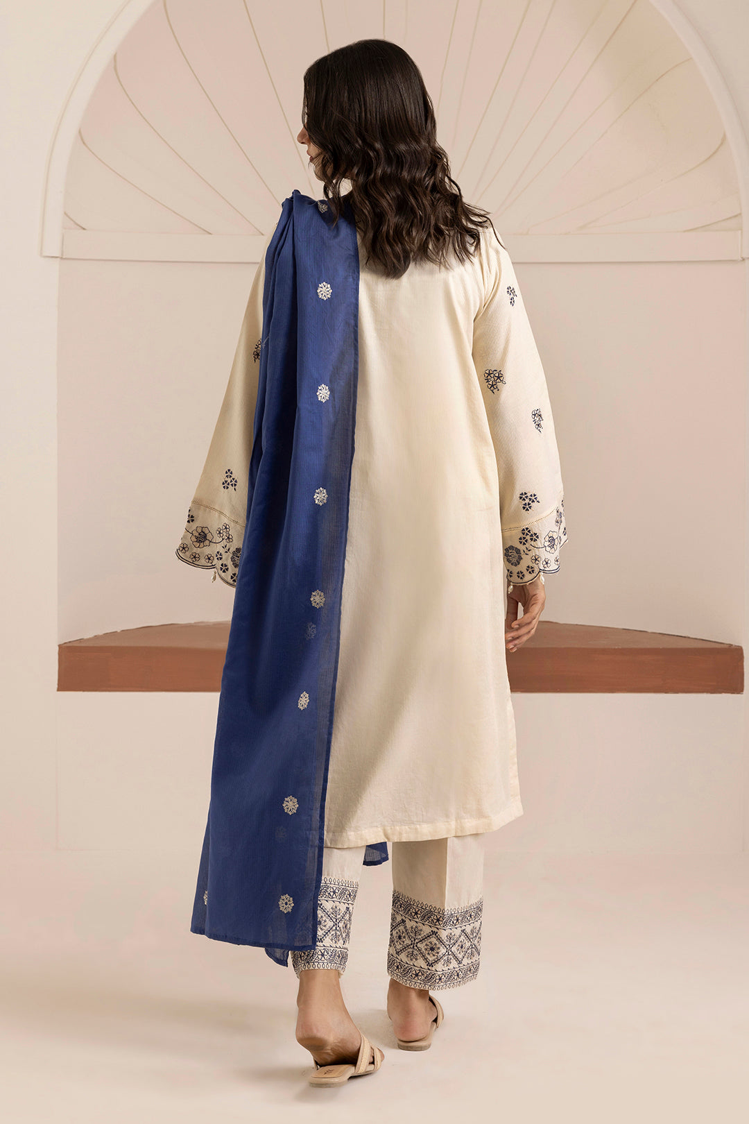 Embroidered Kurta Dupatta Trouser - 2836