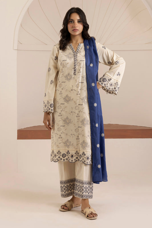 Embroidered Kurta Dupatta Trouser - 2836