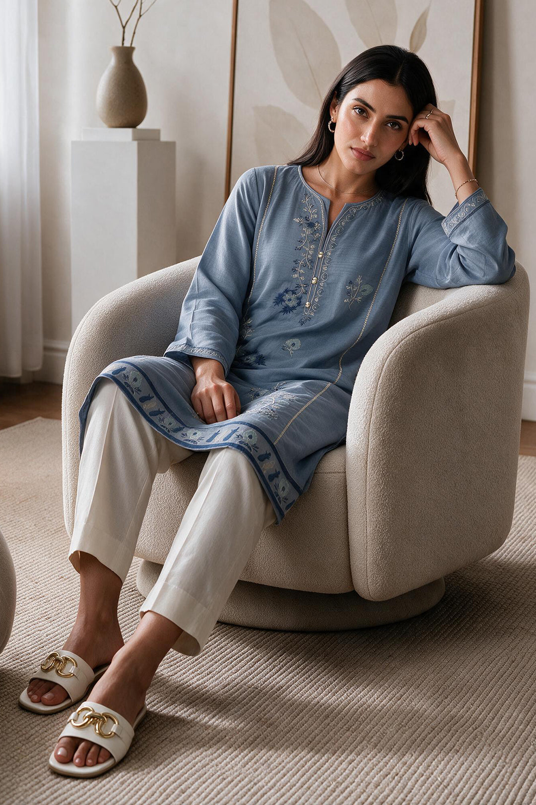Embroidered Kurta - 2274