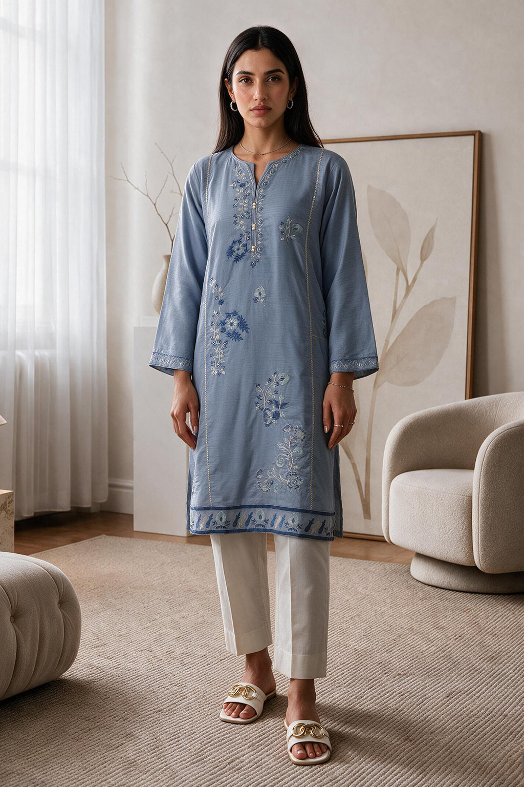 Embroidered Kurta - 2274