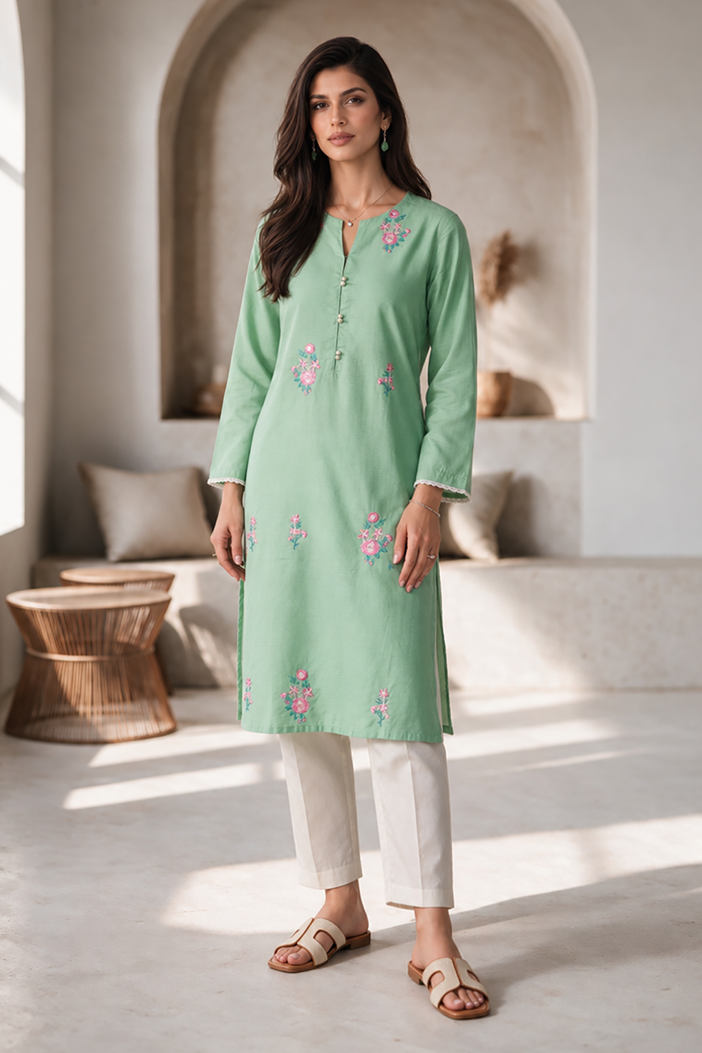 Embroidered Kurta - 2578