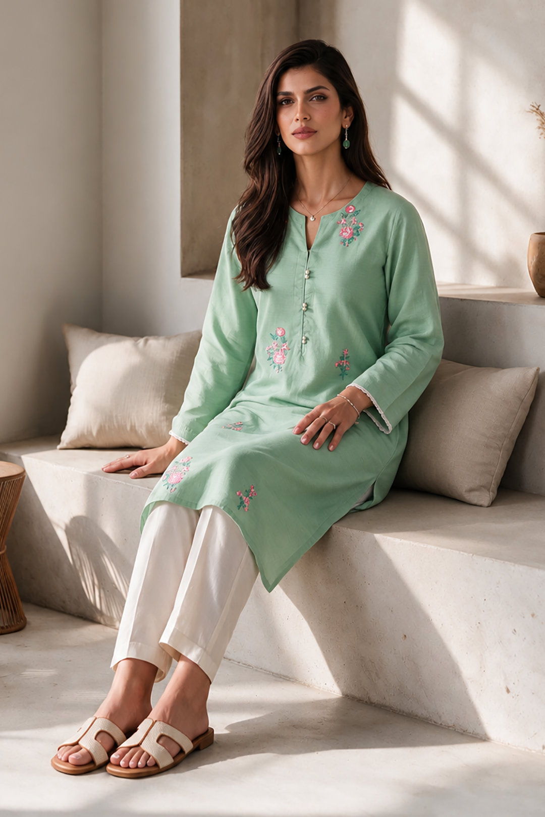 Embroidered Kurta - 2578