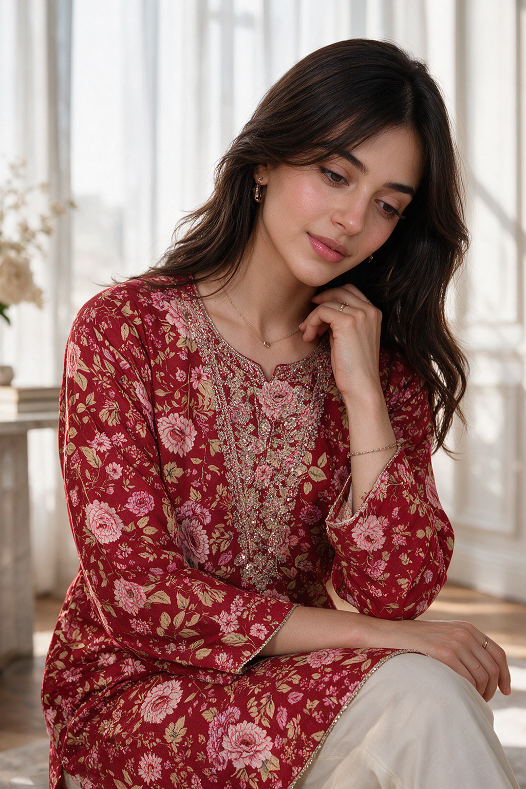 Embroidered Kurta - 2579