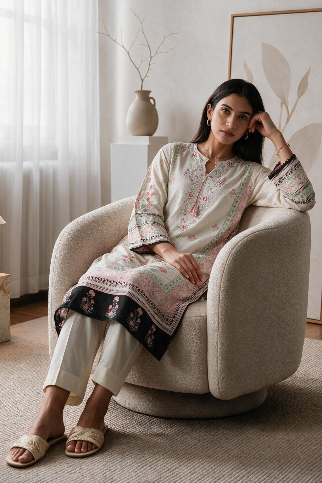 Embroidered Kurta - 2583