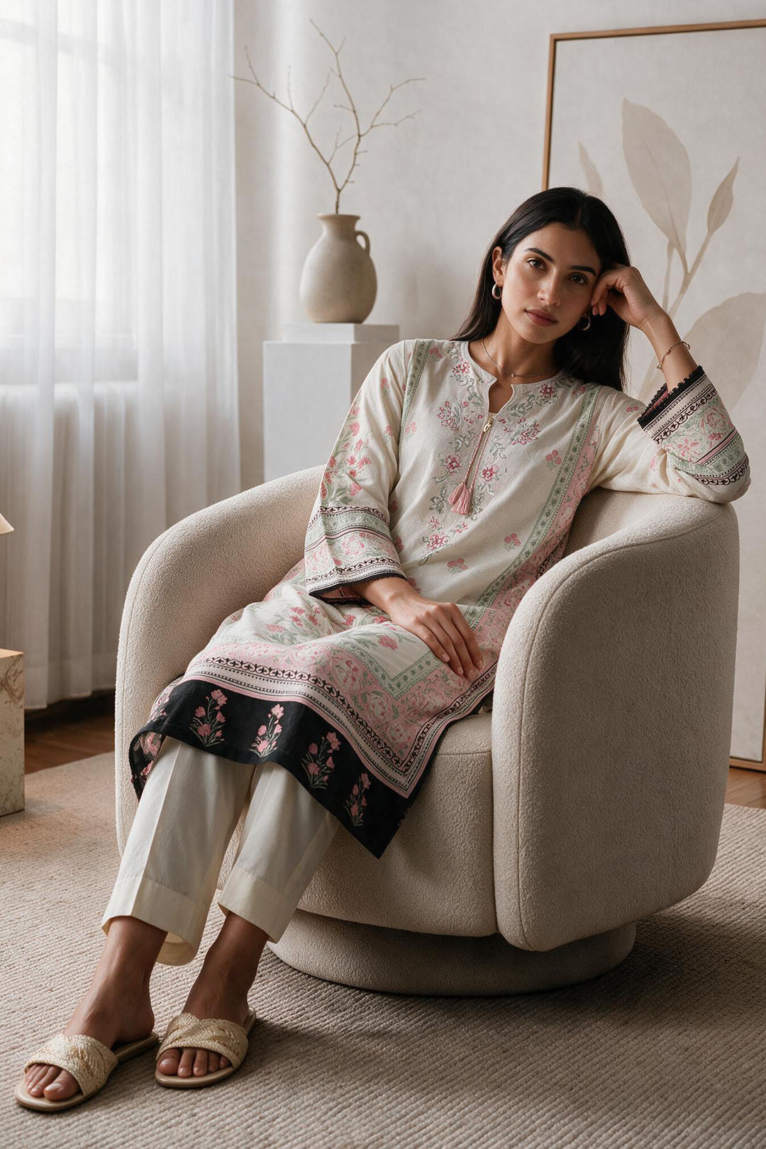 Embroidered Kurta - 2583