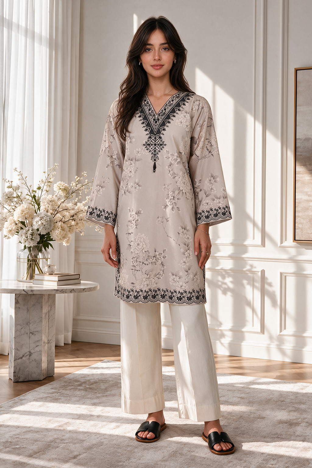 Embroidered Kurta - 2584