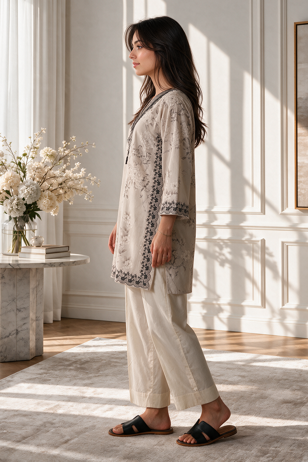 Embroidered Kurta - 2584