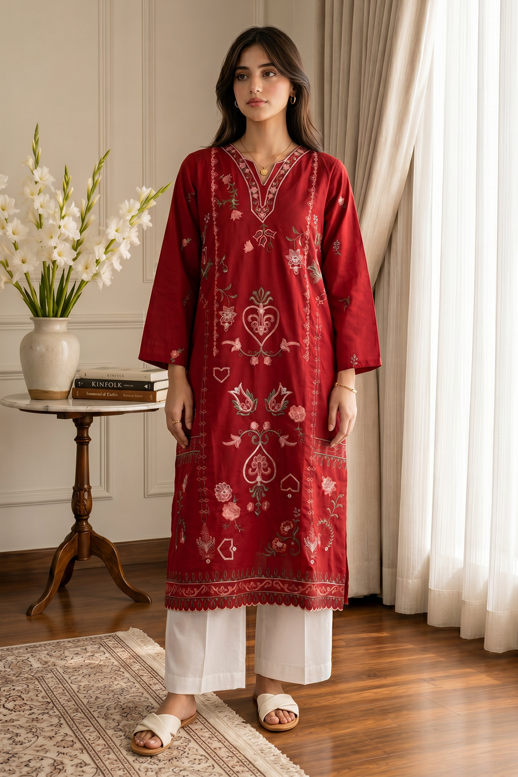 Embroidered Kurta - 2597