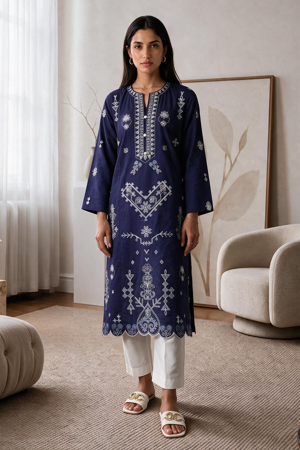 Embroidered Kurta - 2599