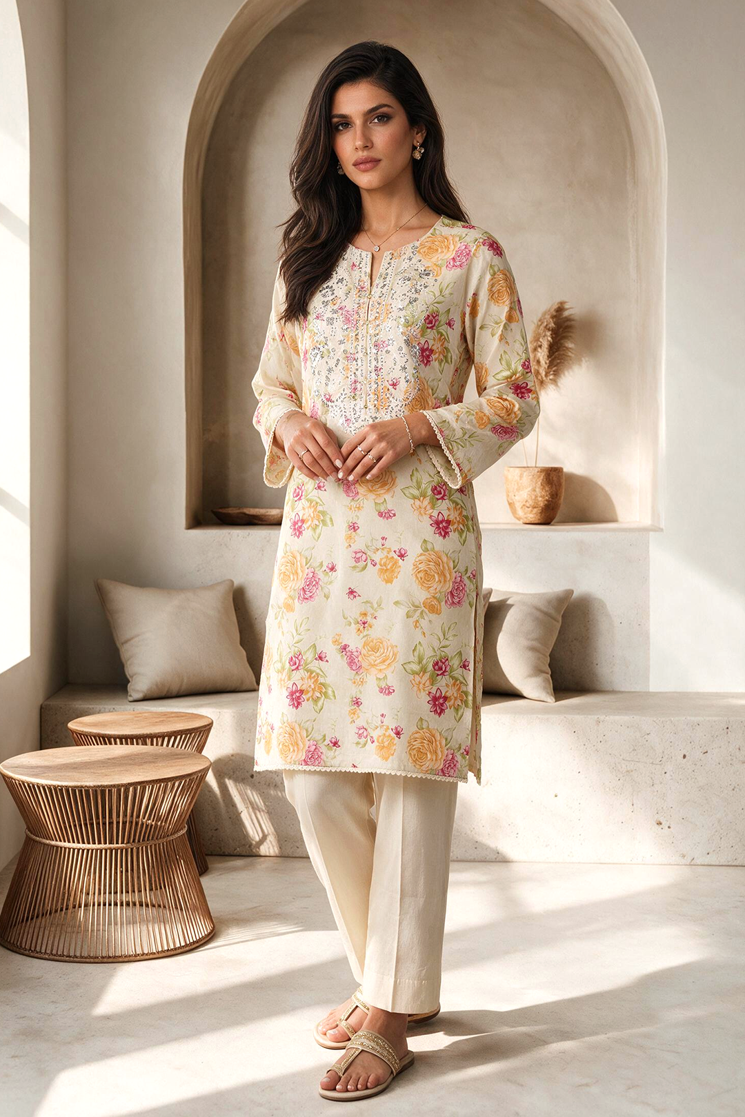 Embroidered Kurta - 2793