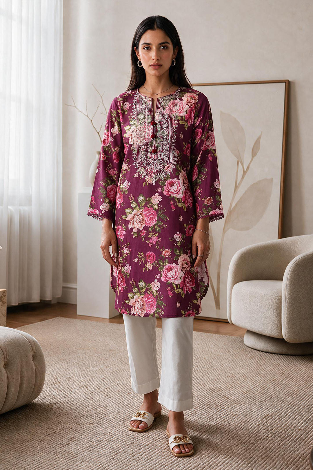 Embroidered Kurta - 2795
