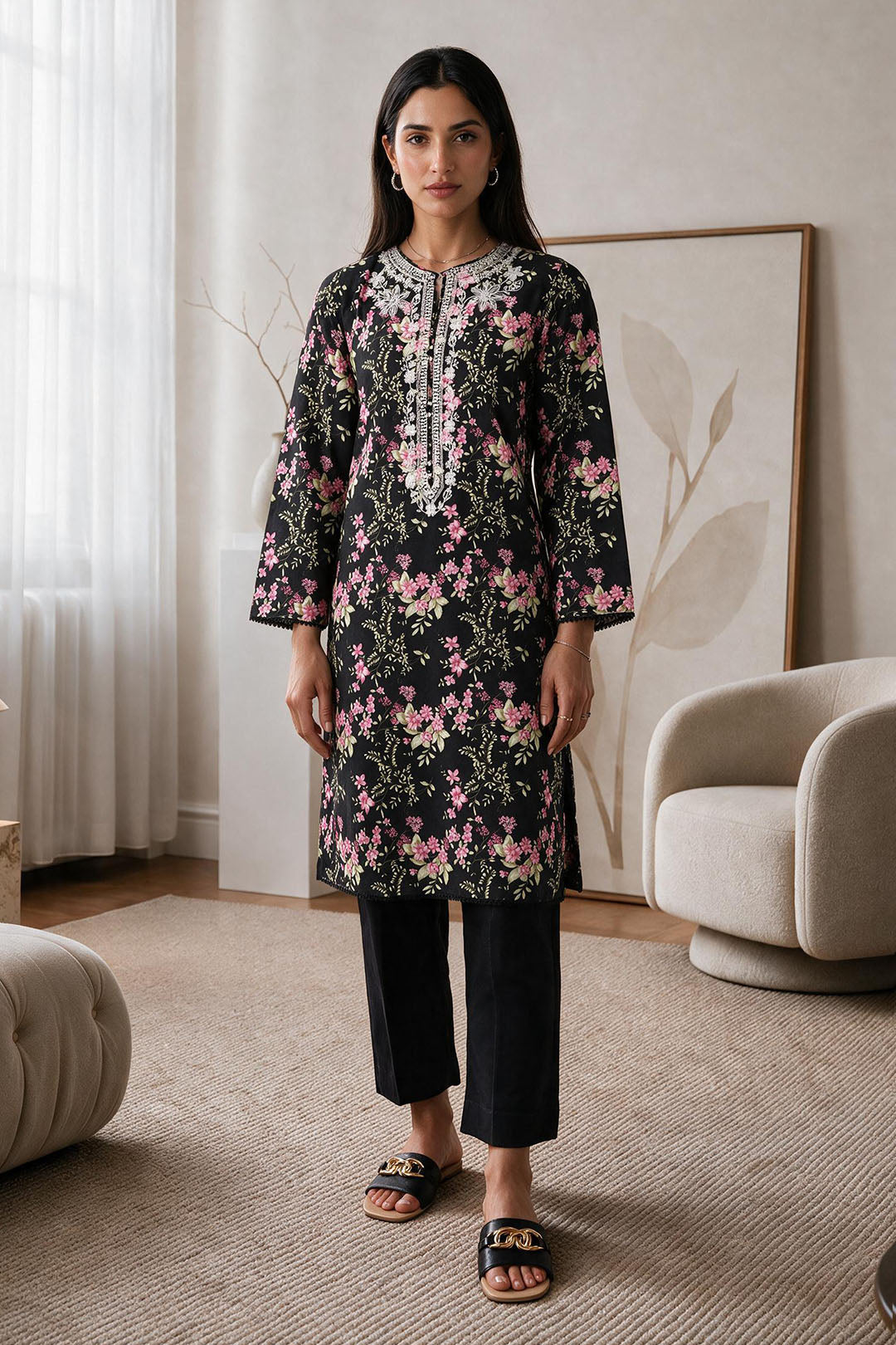 Embroidered Kurta - 2797