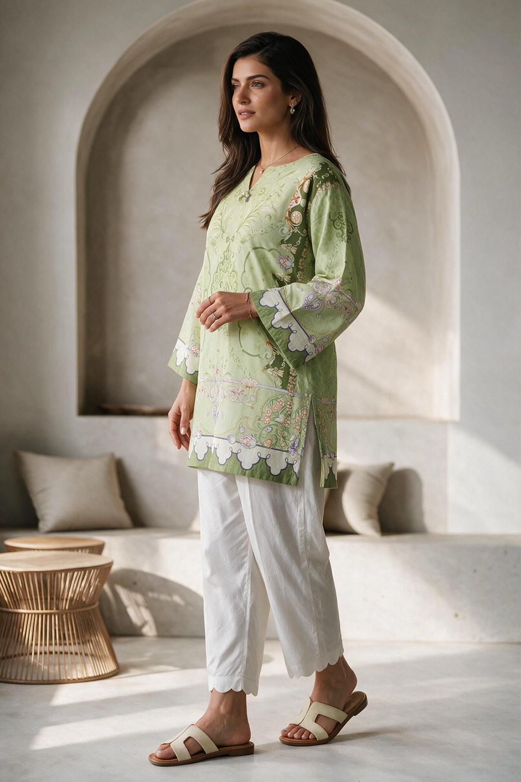 Embroidered Kurta - 3048