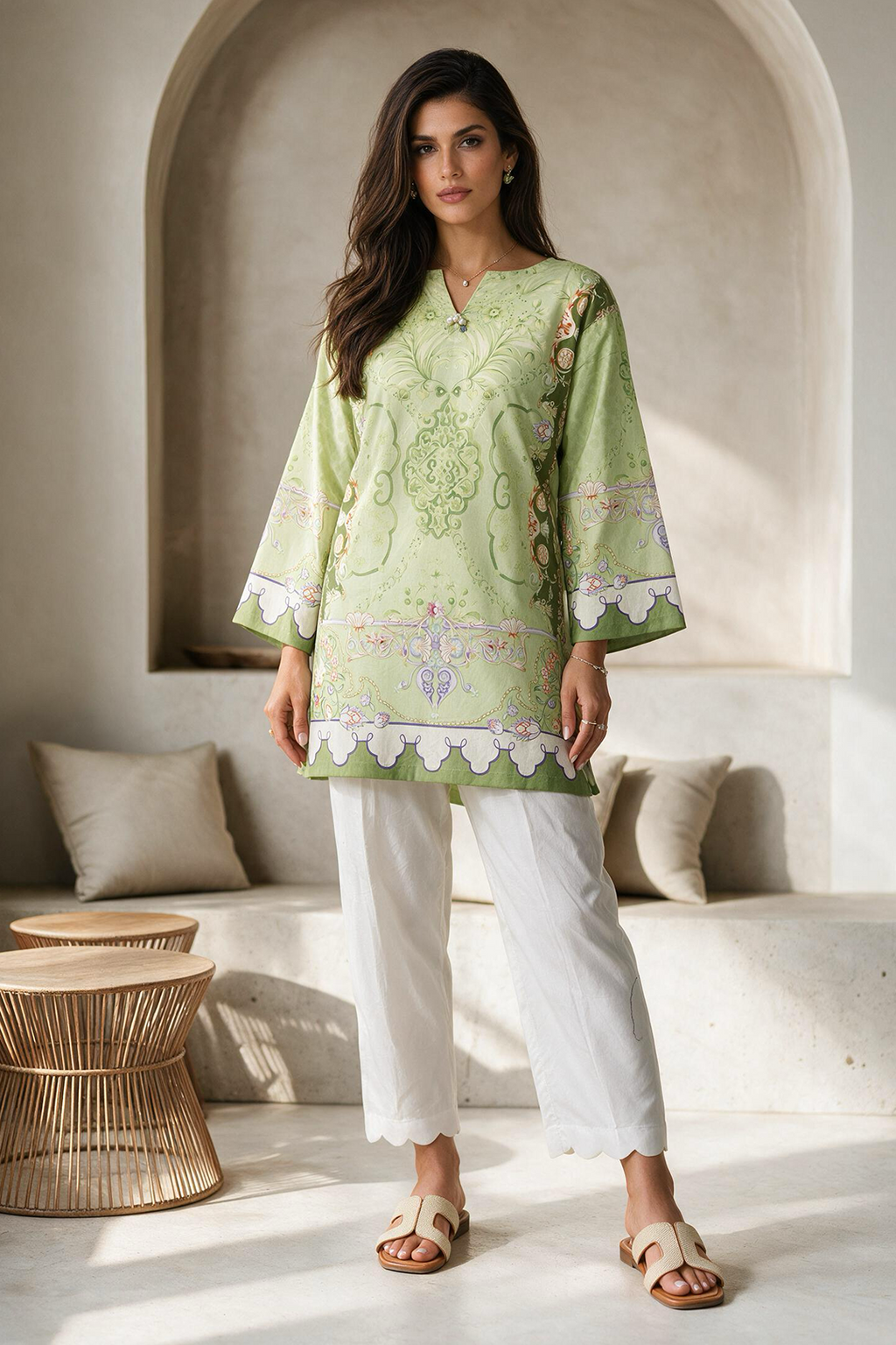 Embroidered Kurta - 3048