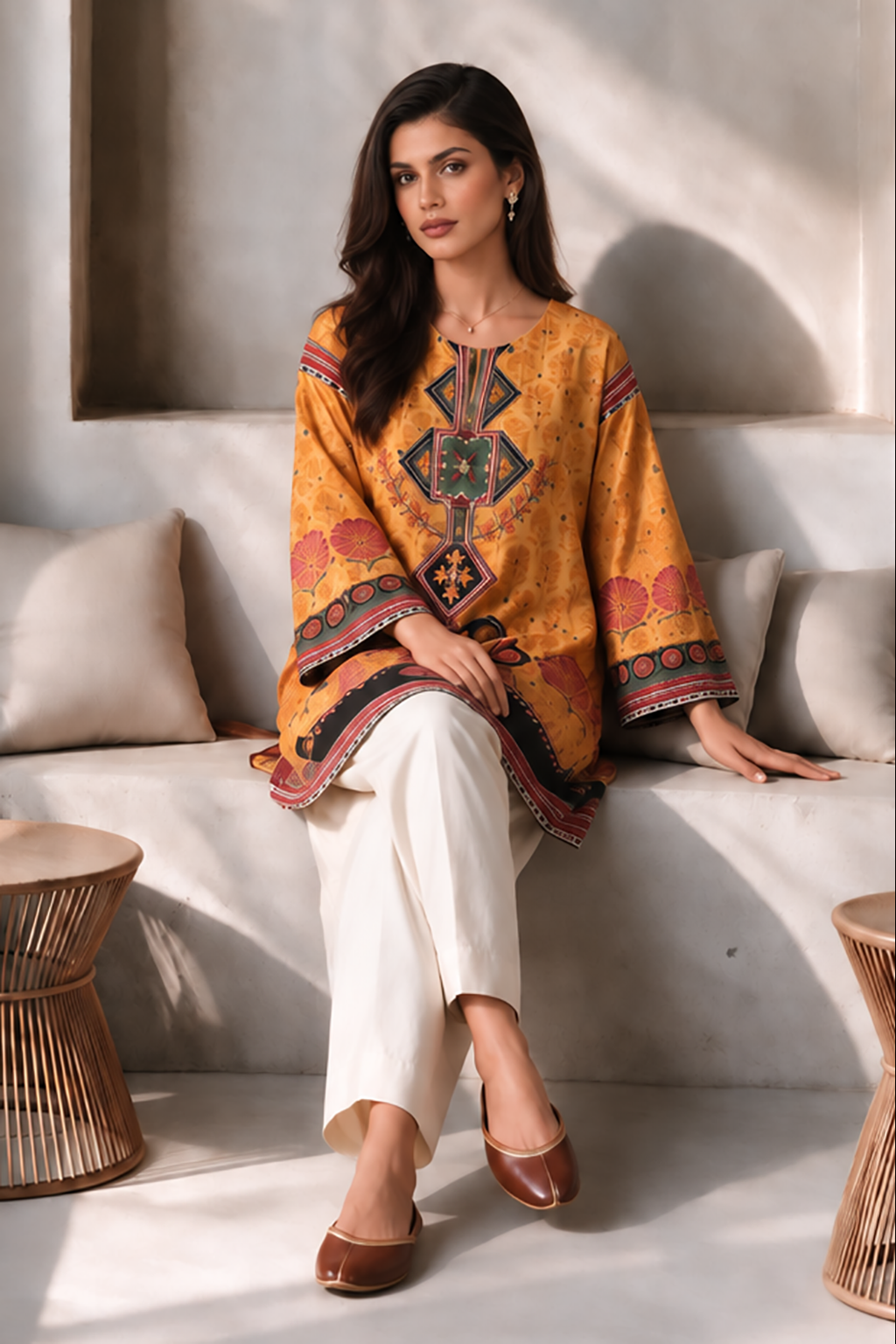 Embroidered Kurta - 3052
