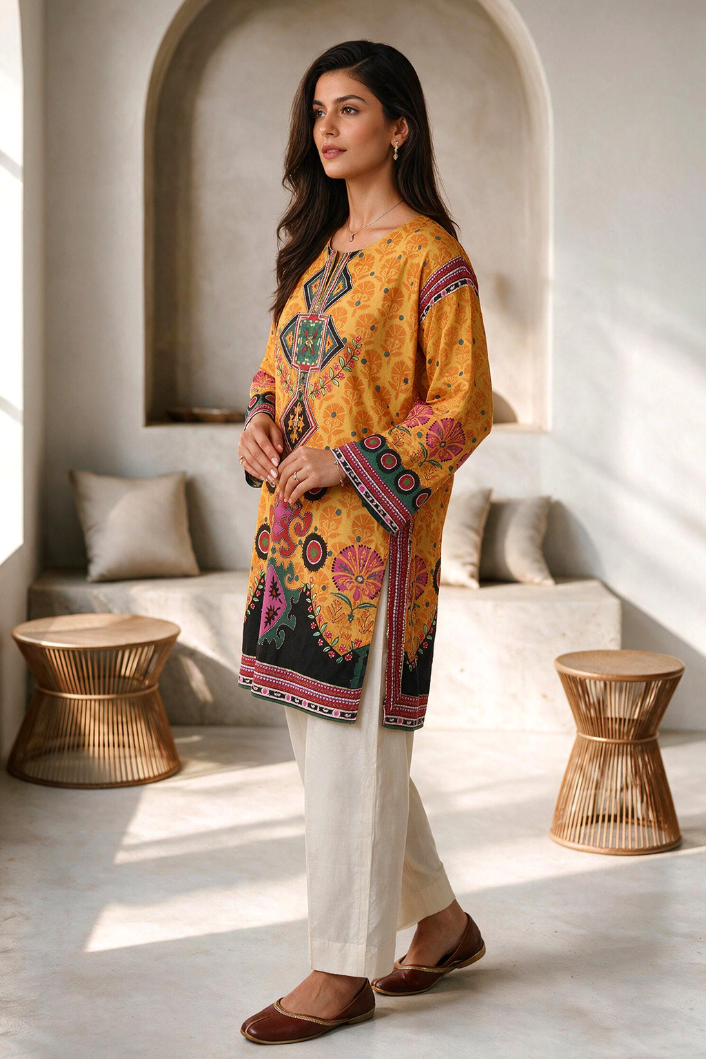 Embroidered Kurta - 3052